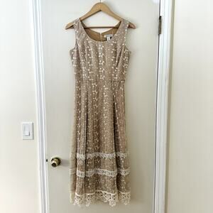 Coldwater Creek Lace Crochet Maxi Dress Sz 6P